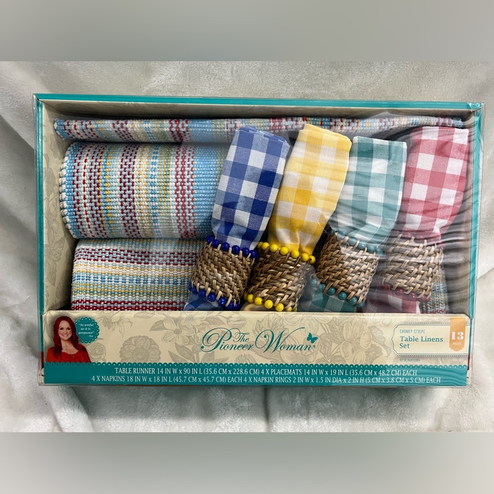 NEW Pioneer Woman Chunky Stripe 13 Piece Set
